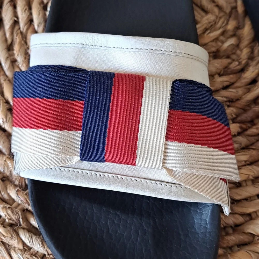 Gucci Womens Sylvie Satin Oversized Bow Slides Molded Rubber Soles EU38/US7.5-8 - Picture 10 of 15